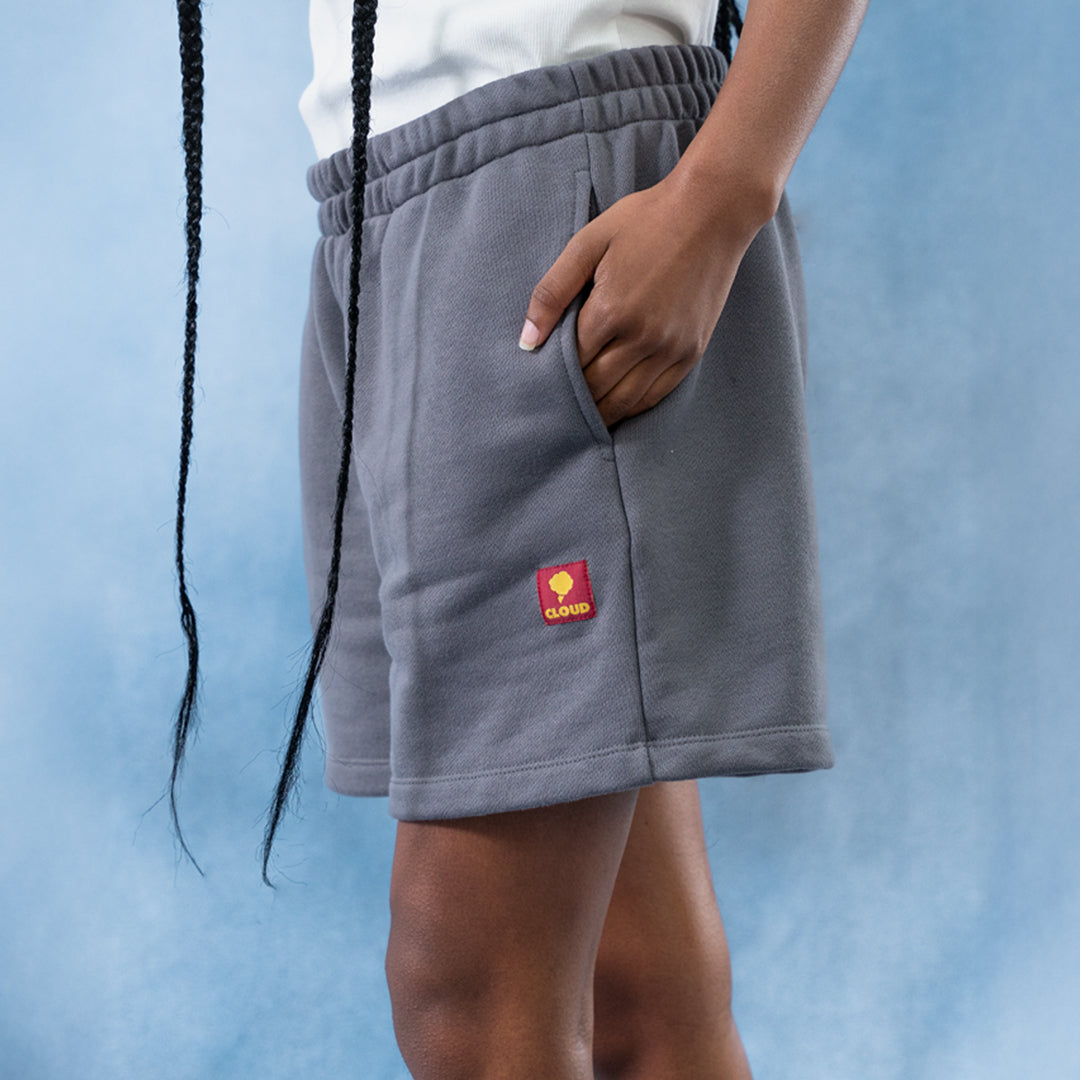 Short gris oversize