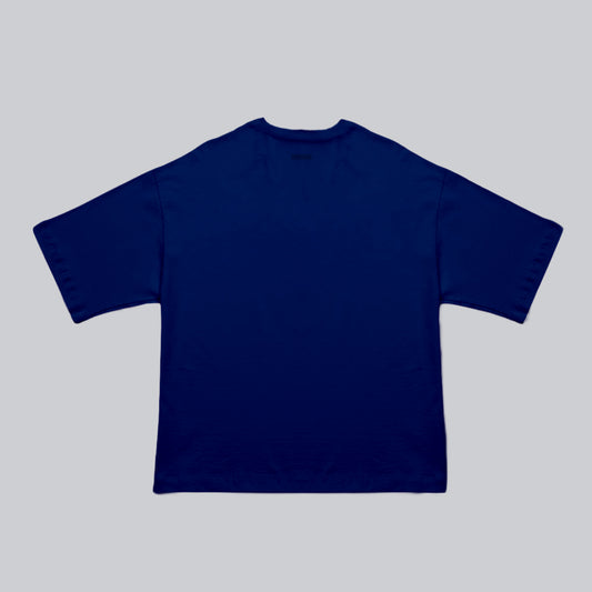 Camiseta BLOCK naranja sobre azul