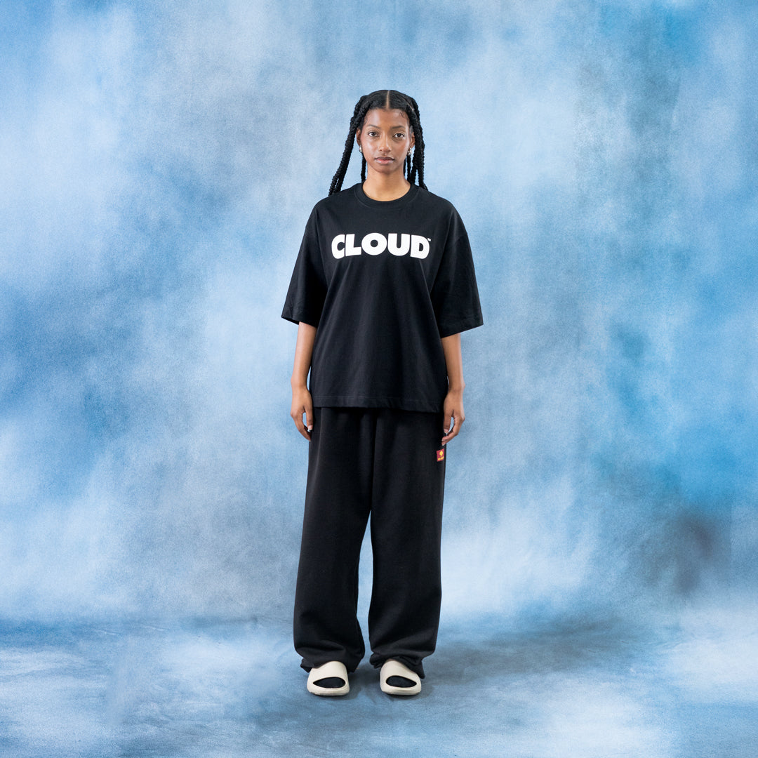Jogger negro wide leg