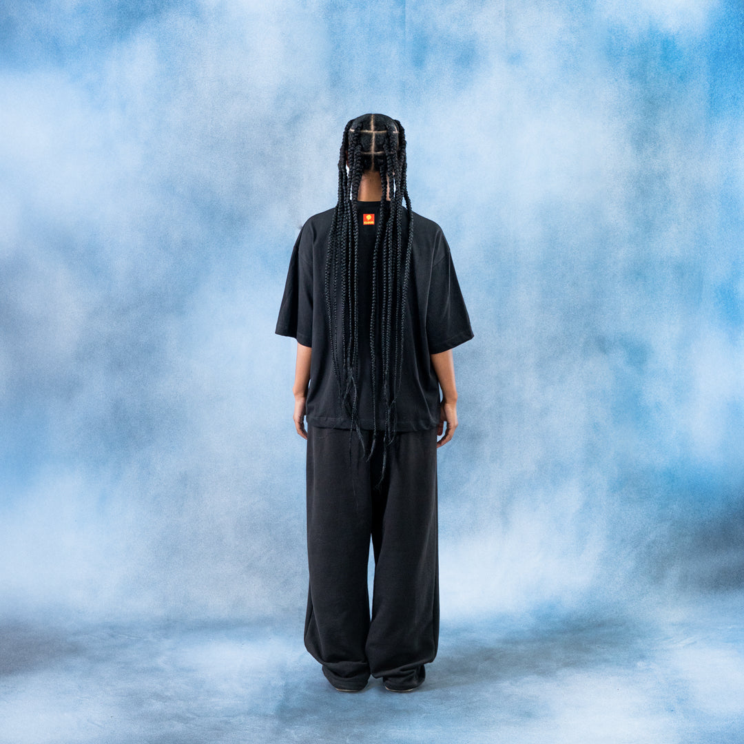 Jogger negro wide leg