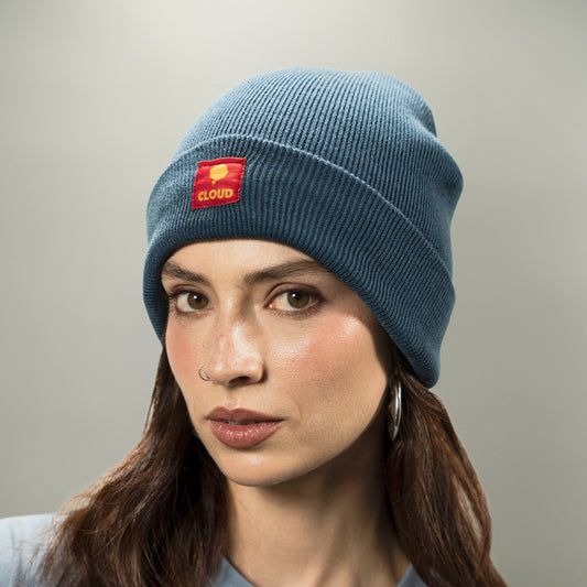 Beanie clásico azul steel
