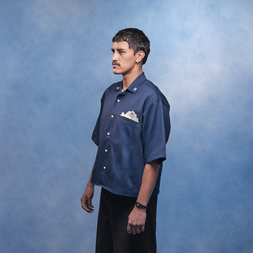 Camisa de botones nube azul