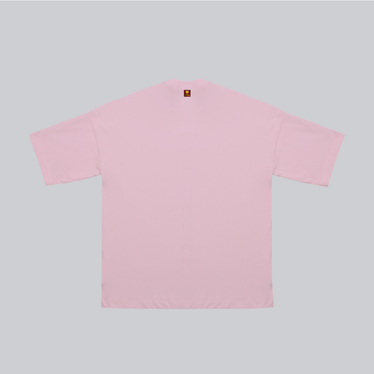 Camiseta BLOCK rojo sobre rosa regular fit