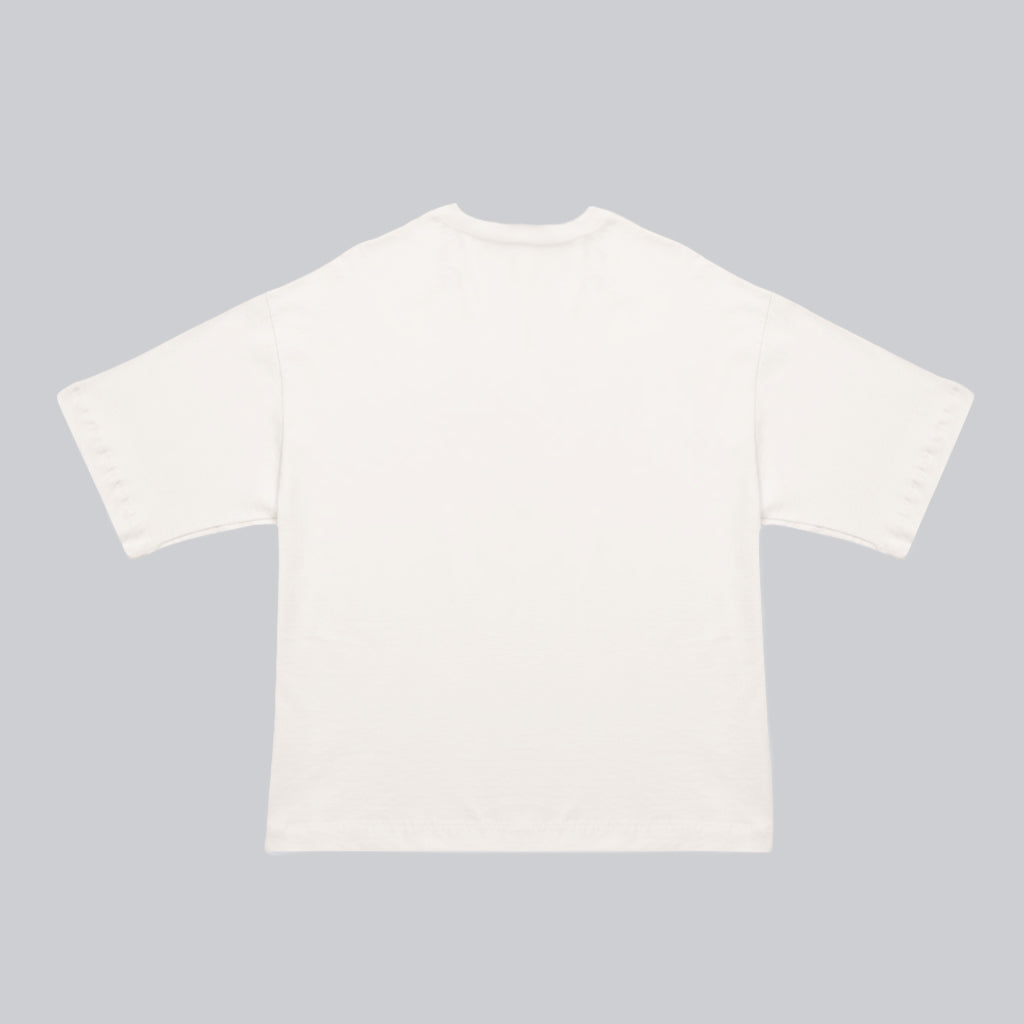 Camiseta BLOCK naranja sobre blanco