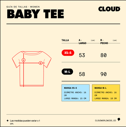 Baby tee colombiana blanco/azul