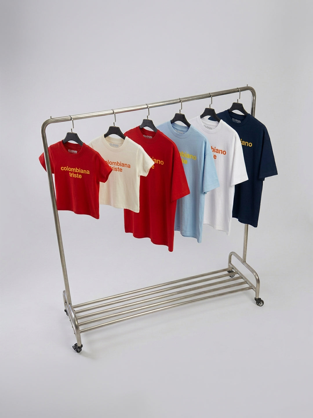 Baby tee colombiana blanco/azul
