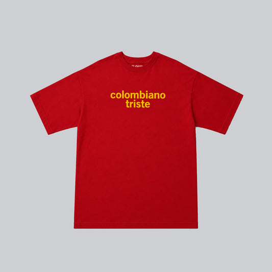 Camiseta colombiano triste roja