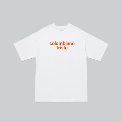 Camiseta colombiano triste blanco/rojo