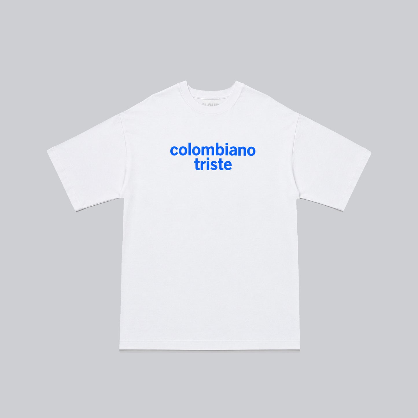 Camiseta colombiano triste blanco/azul
