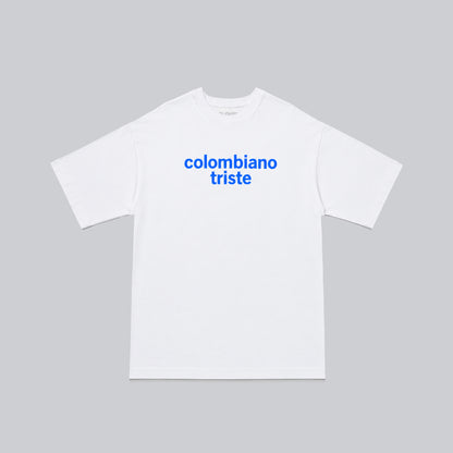 Camiseta colombiano triste blanco/azul