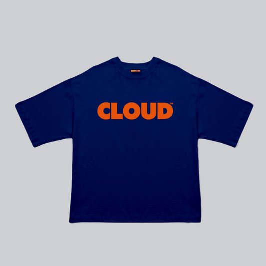 Camiseta BLOCK naranja sobre azul