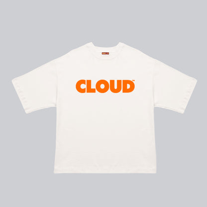 Camiseta BLOCK naranja sobre blanco
