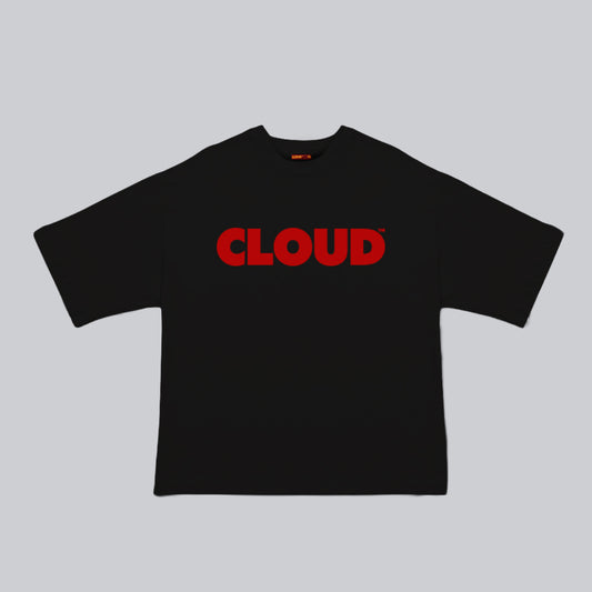 Camiseta BLOCK rojo sobre negro