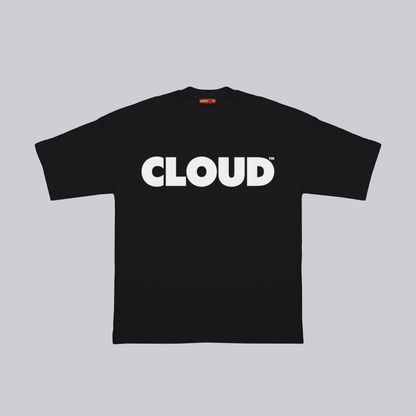 Camiseta BLOCK blanco sobre negro regular fit