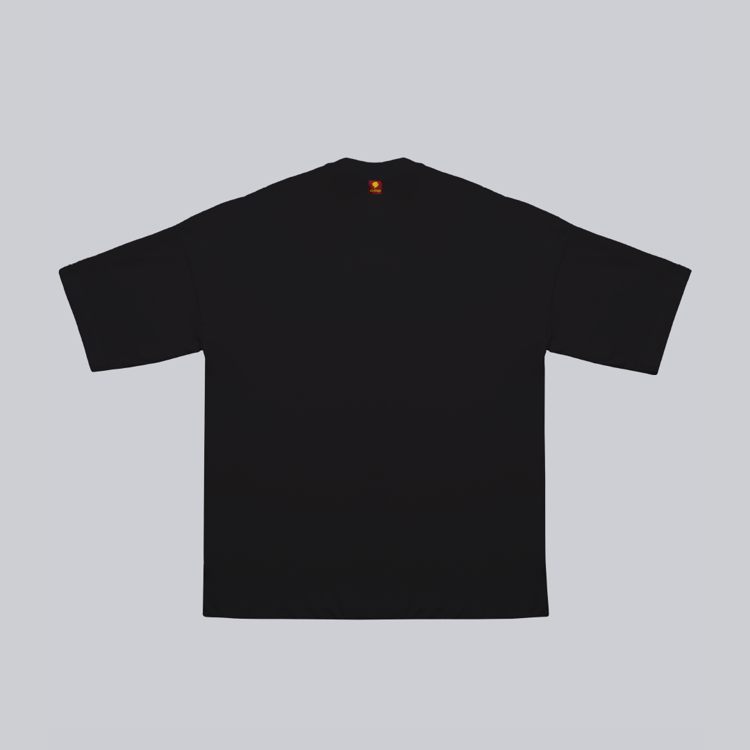 Camiseta BLOCK blanco sobre negro regular fit