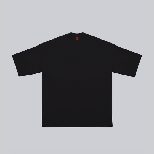 Camiseta BLOCK blanco sobre negro regular fit