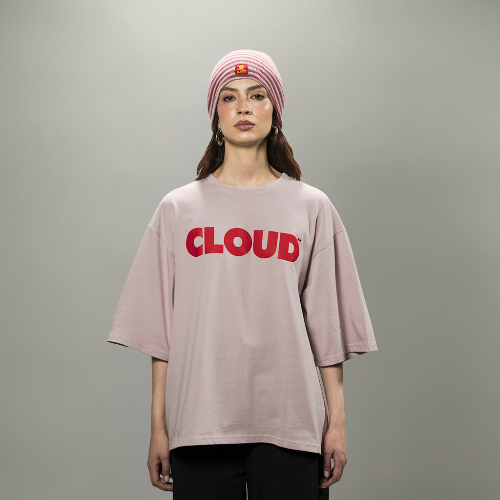 Camiseta BLOCK rojo sobre rosa regular fit