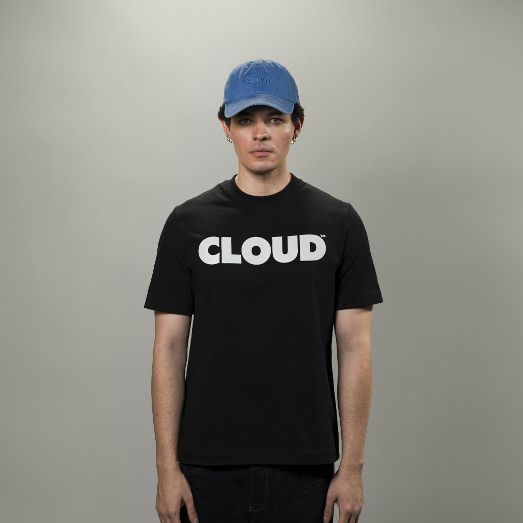 Camiseta BLOCK blanco sobre negro regular fit