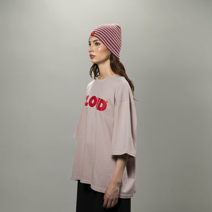 Camiseta BLOCK rojo sobre rosa regular fit