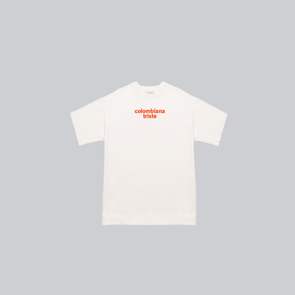 Baby tee colombiana blanco/naranja