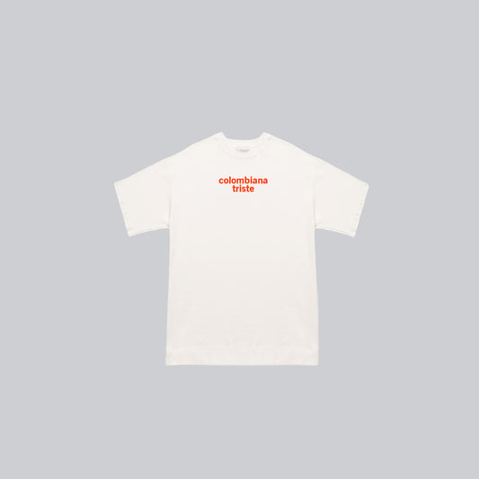 Baby tee colombiana blanco/naranja
