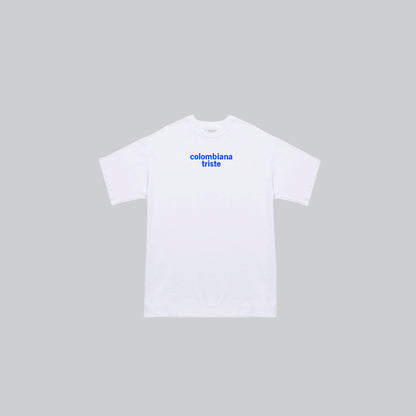 Baby tee colombiana blanco/azul