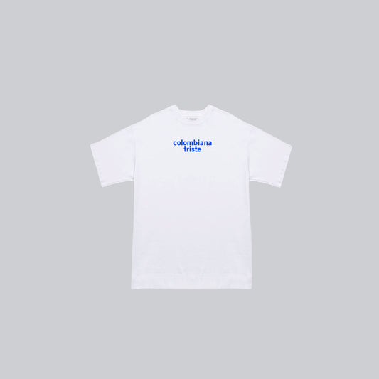 Baby tee colombiana blanco/azul
