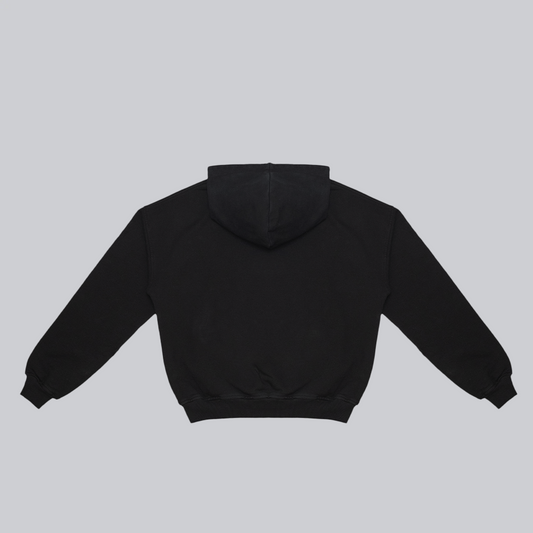 Hoodie Block rojo sobre negro KB