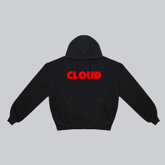 Hoodie Block rojo sobre negro KB