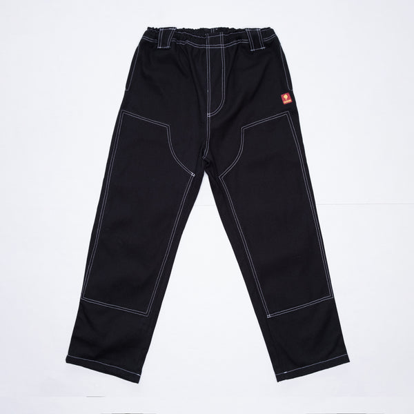 Double Knee Black Work Pant
