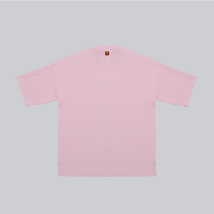 Camiseta BLOCK rojo sobre rosa regular fit