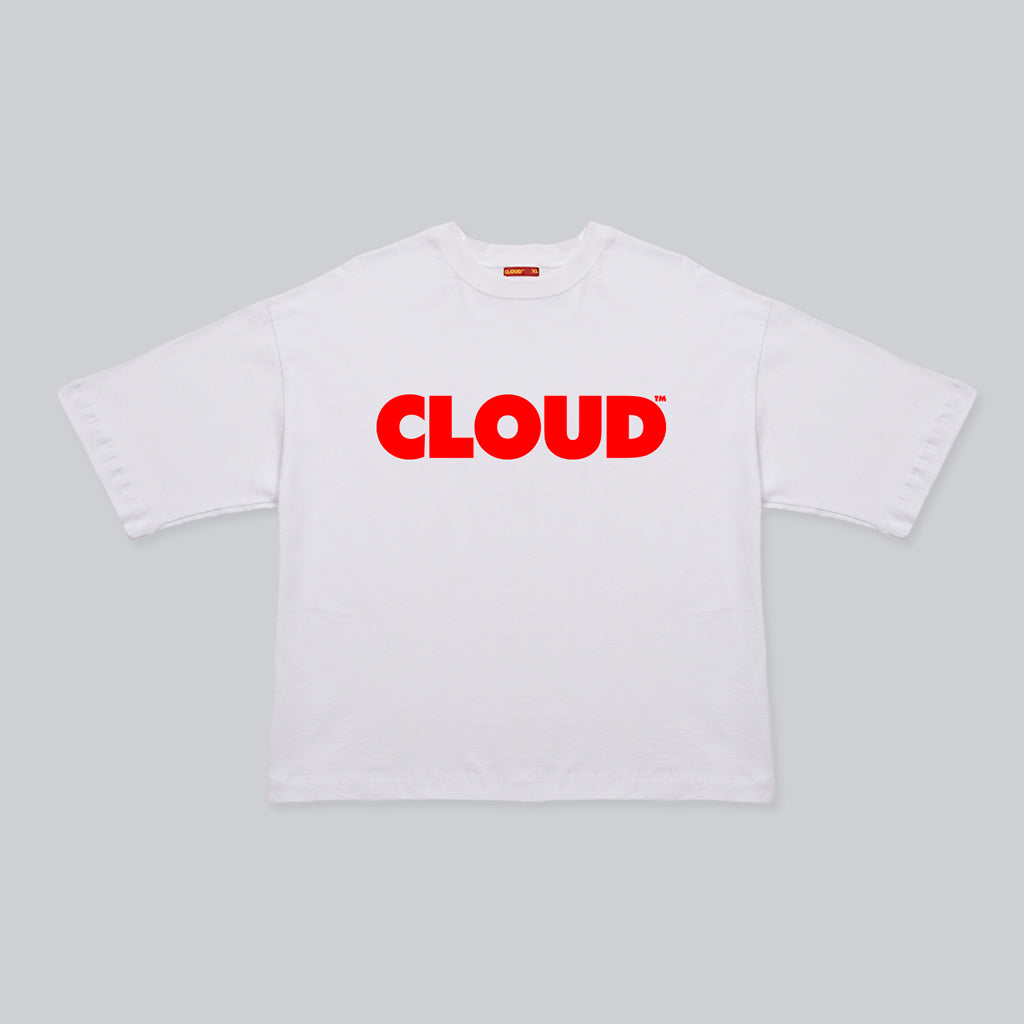 Camiseta BLOCK blanco sobre rojo