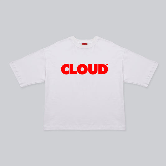 Camiseta BLOCK blanco sobre rojo
