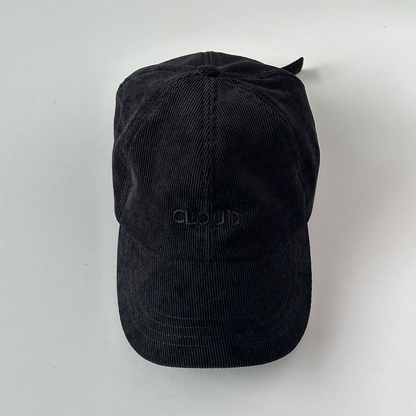 Black corduroy dad hat